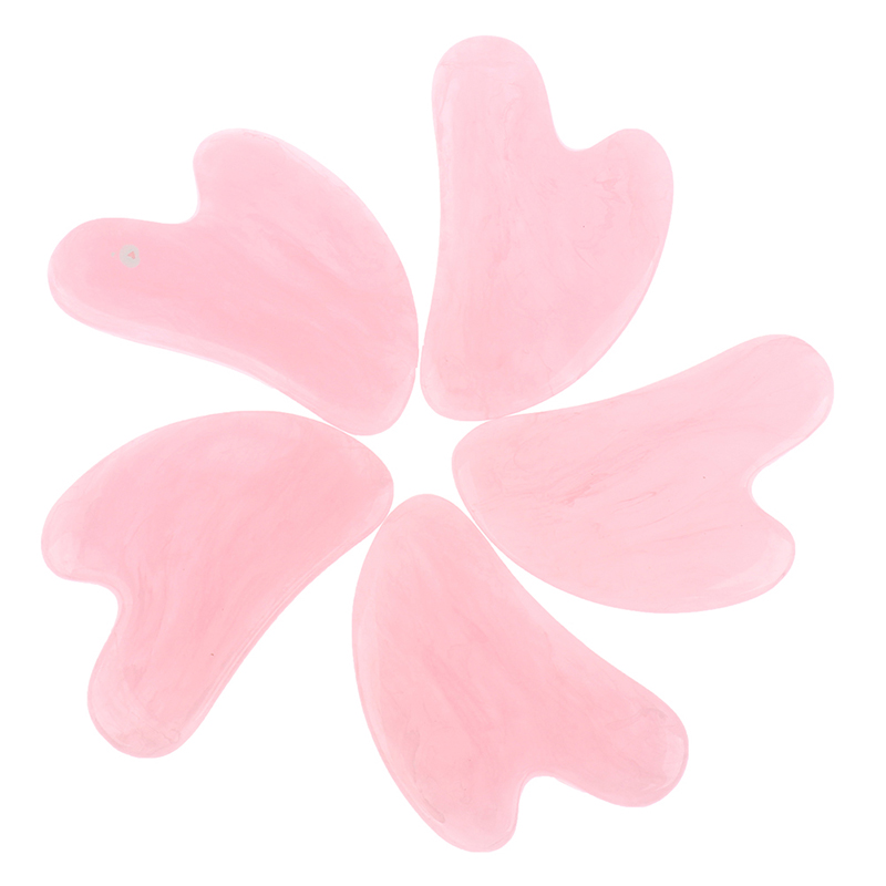 Gua Sha Tool Rose Quartz - 5 Buah Alat Perawatan Kulit Papan