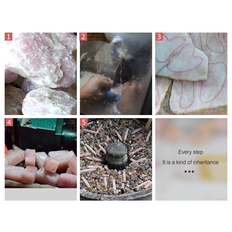 Pemijat pengangkat wajah guas  - Gua Sha Tool Rose Quartz ulasan dan harga