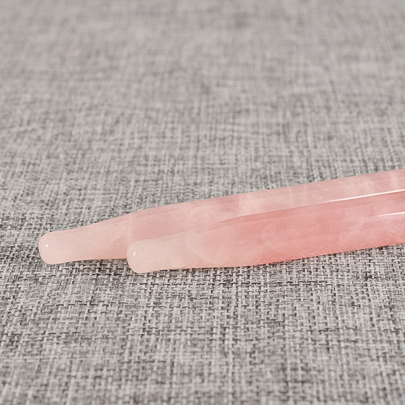 2 Buah Stiker Pijat Mata Batu  - Gua Sha Tool Rose Quartz ulasan dan harga