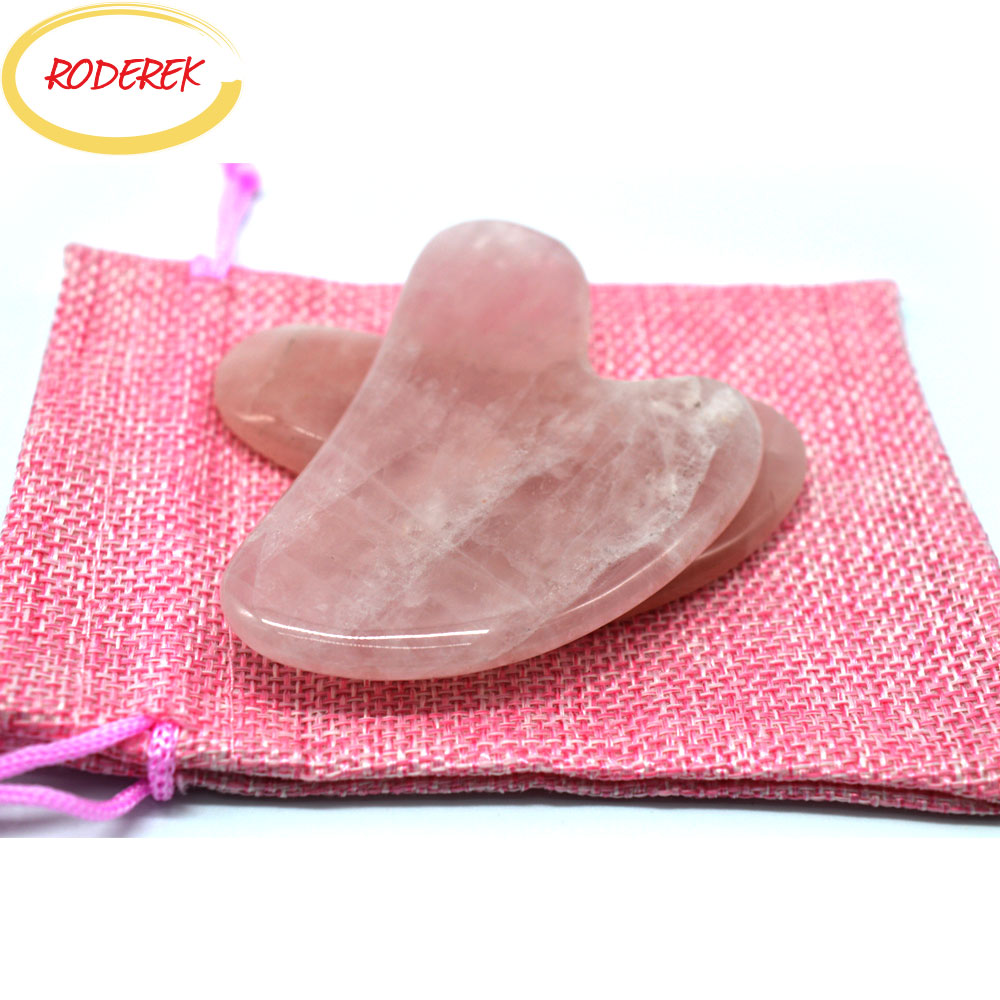 Jade Paket Piring Alami Mawar  - Gua Sha Tool Rose Quartz ulasan dan harga