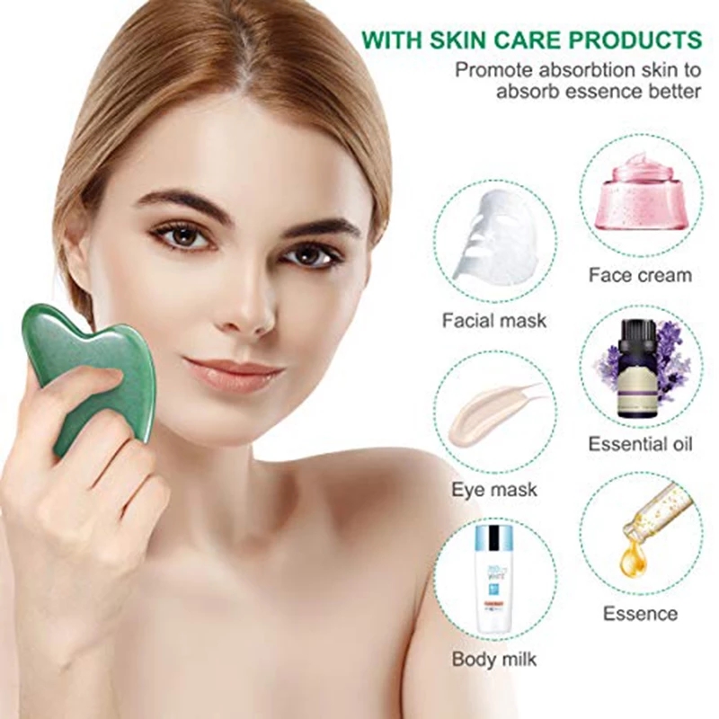 Set Pemijat Roller Batu Giok A - Gua Sha Tool Rose Quartz ulasan dan harga
