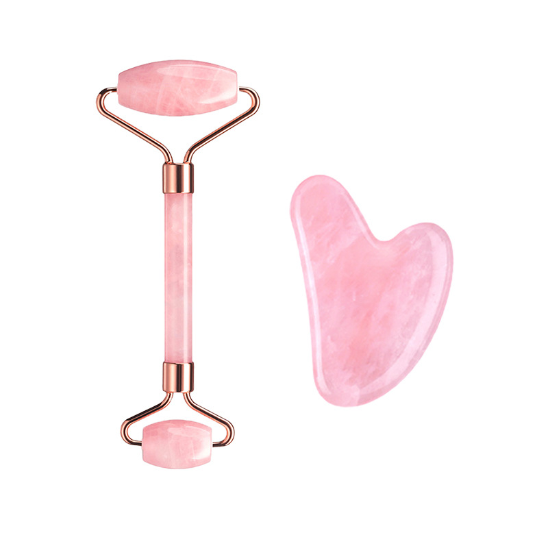 Alat Pijat Wajah Rose Quartz F - Gua Sha Tool Rose Quartz ulasan dan harga