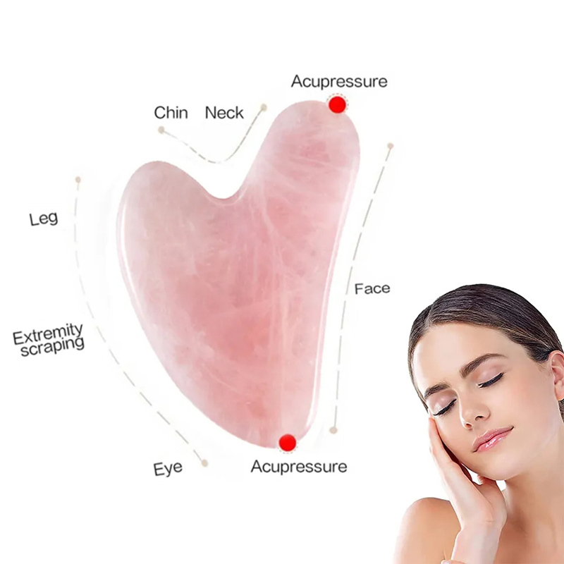 Alat Pijat Gua Sha Batu Giok A - Gua Sha Tool Rose Quartz ulasan dan harga